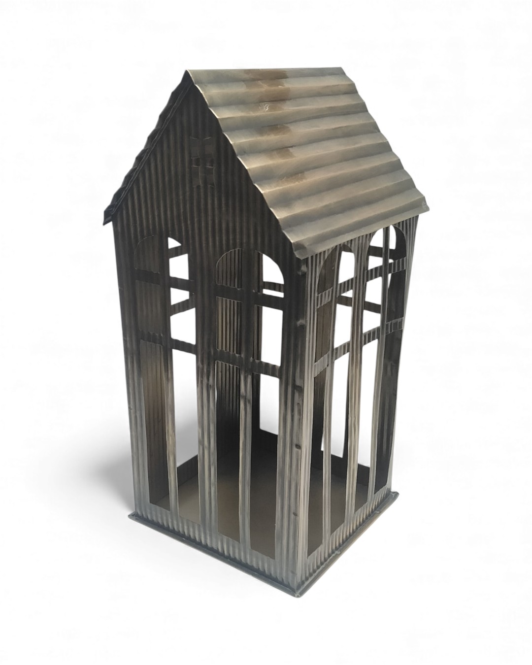 Rustic Open-Frame Iron House Lantern