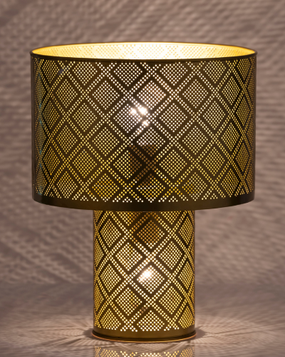 Golden Diamond Pattern Lamp