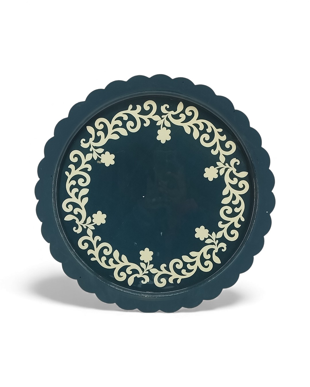 Scrollwork Transformative Teal Scroll Charger Plate