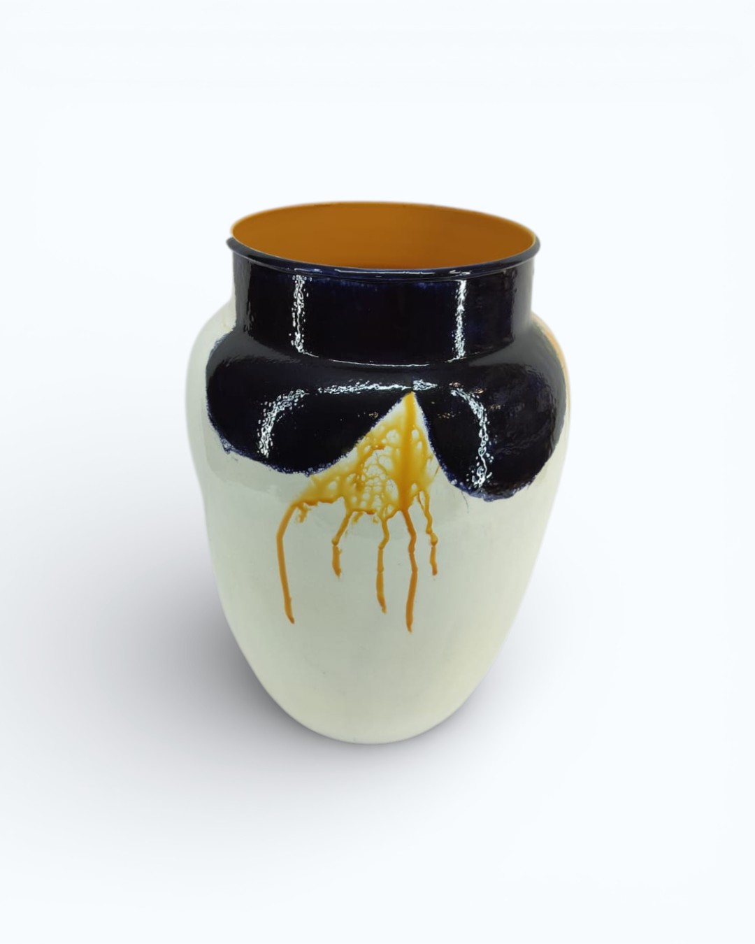 Molten Amber Sculptural Tapered Pot