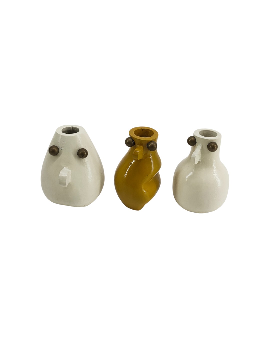 Set of 3 Abstract Goblin Figurative Vases