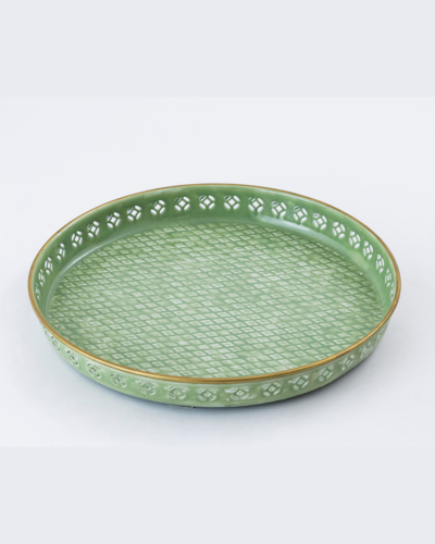 Green Diamond Pattern Tray