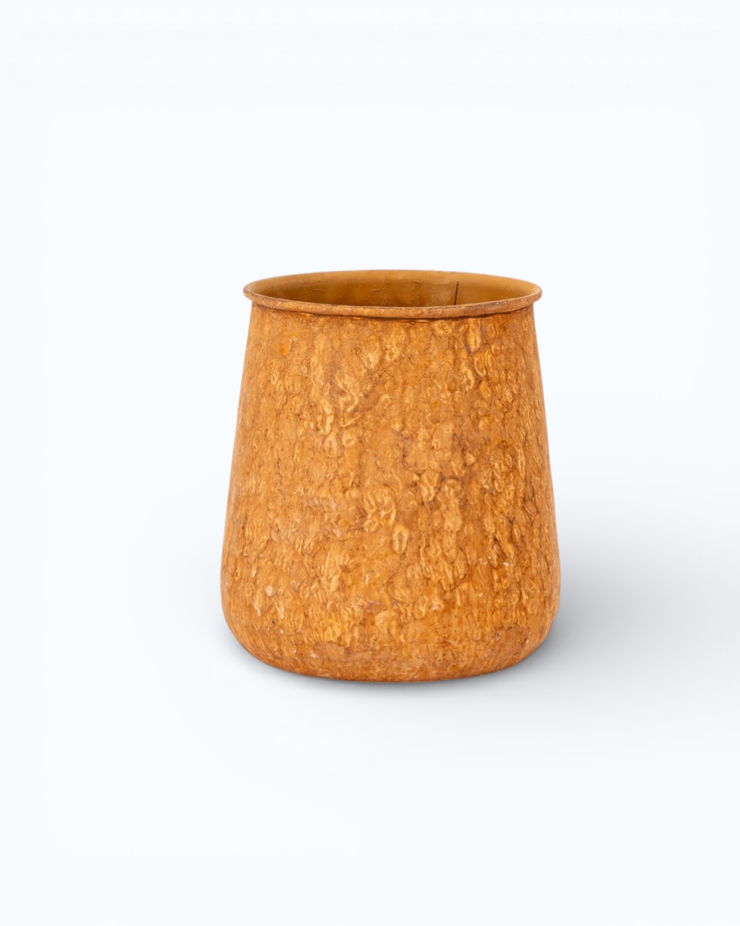 Rustic Hammered Bronze Cylinder Pot