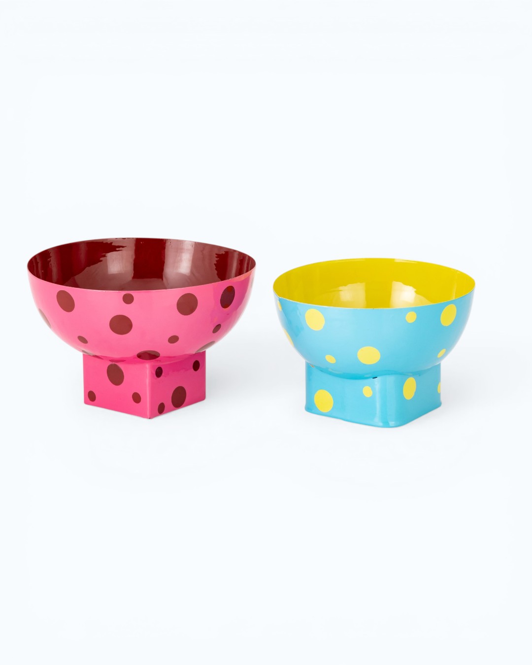 Playful Dots Block-Footed Fruit Bowls