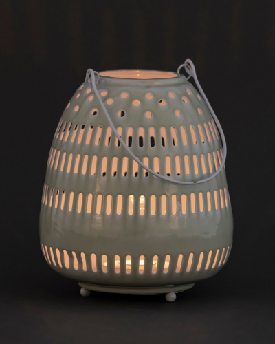 Pastel Mint Striped Lantern
