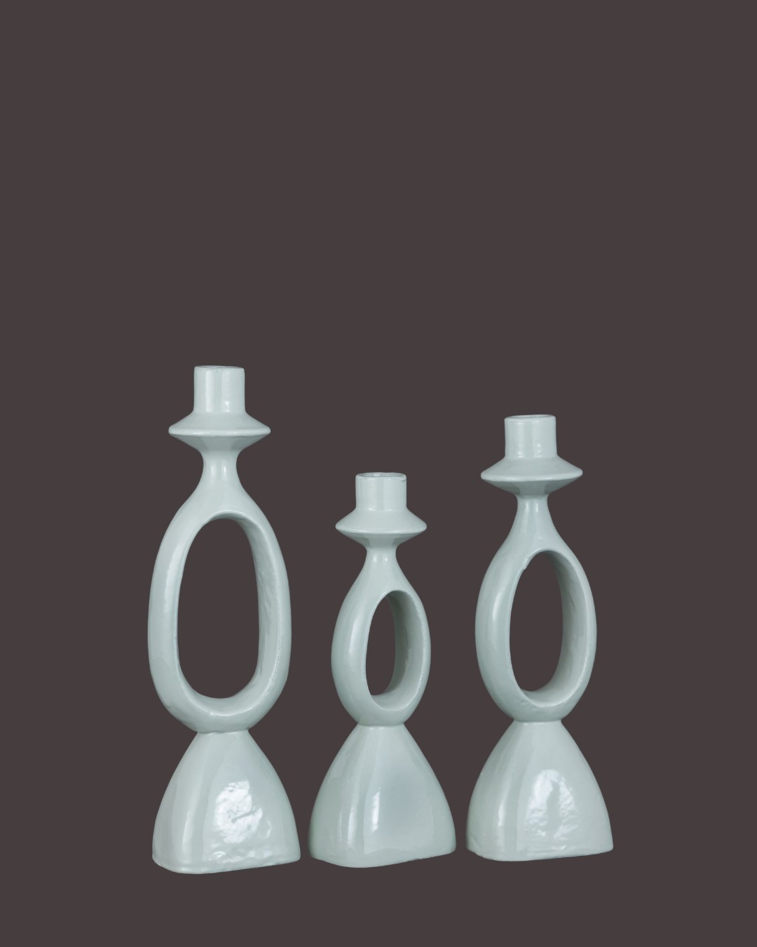 Modernist Abstract Oval Trio Set