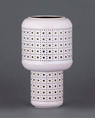 Pearl White And Royal Plum Dot Matrix Lamp