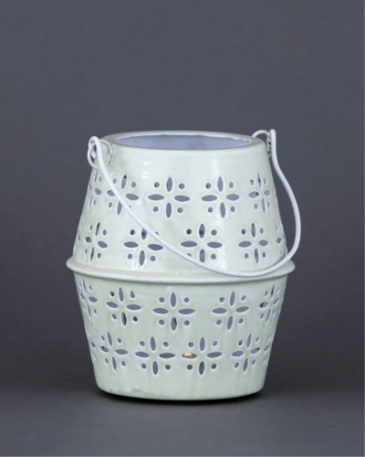 Ceramic Lantern – Soft Mint Charm