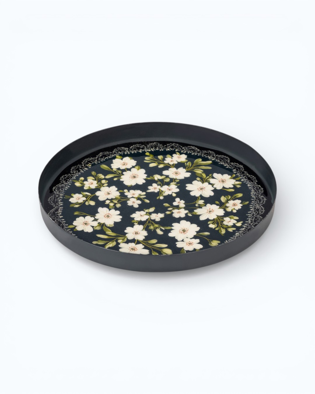 Poetic Romance Midnight Floral Tray