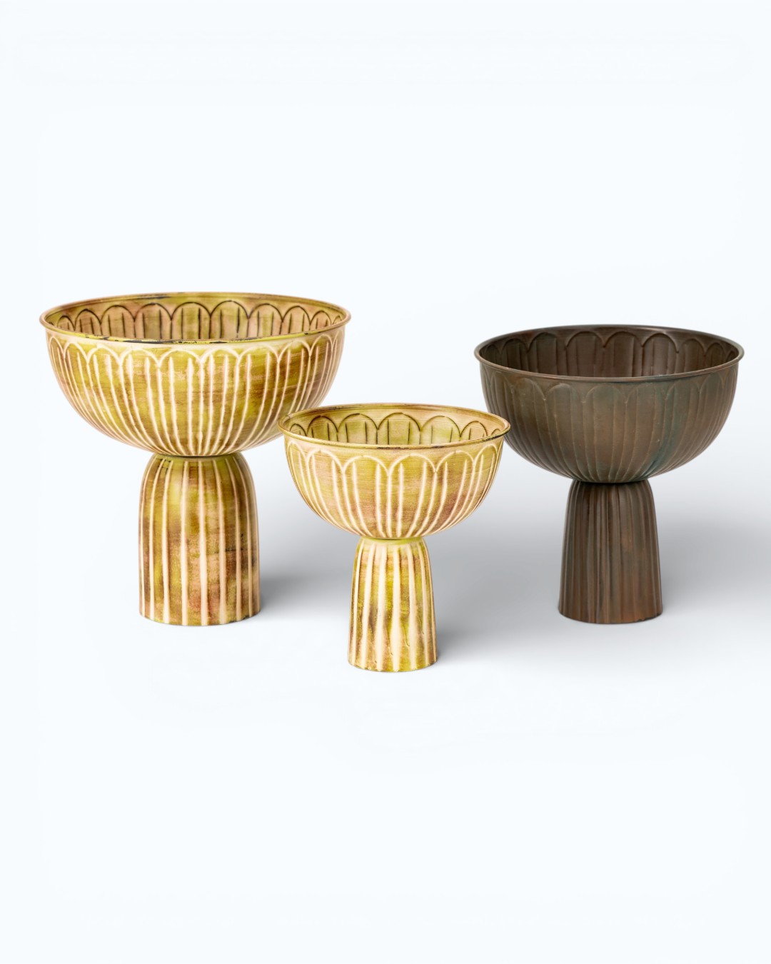 Scalloped Pedestal Chalice Duo