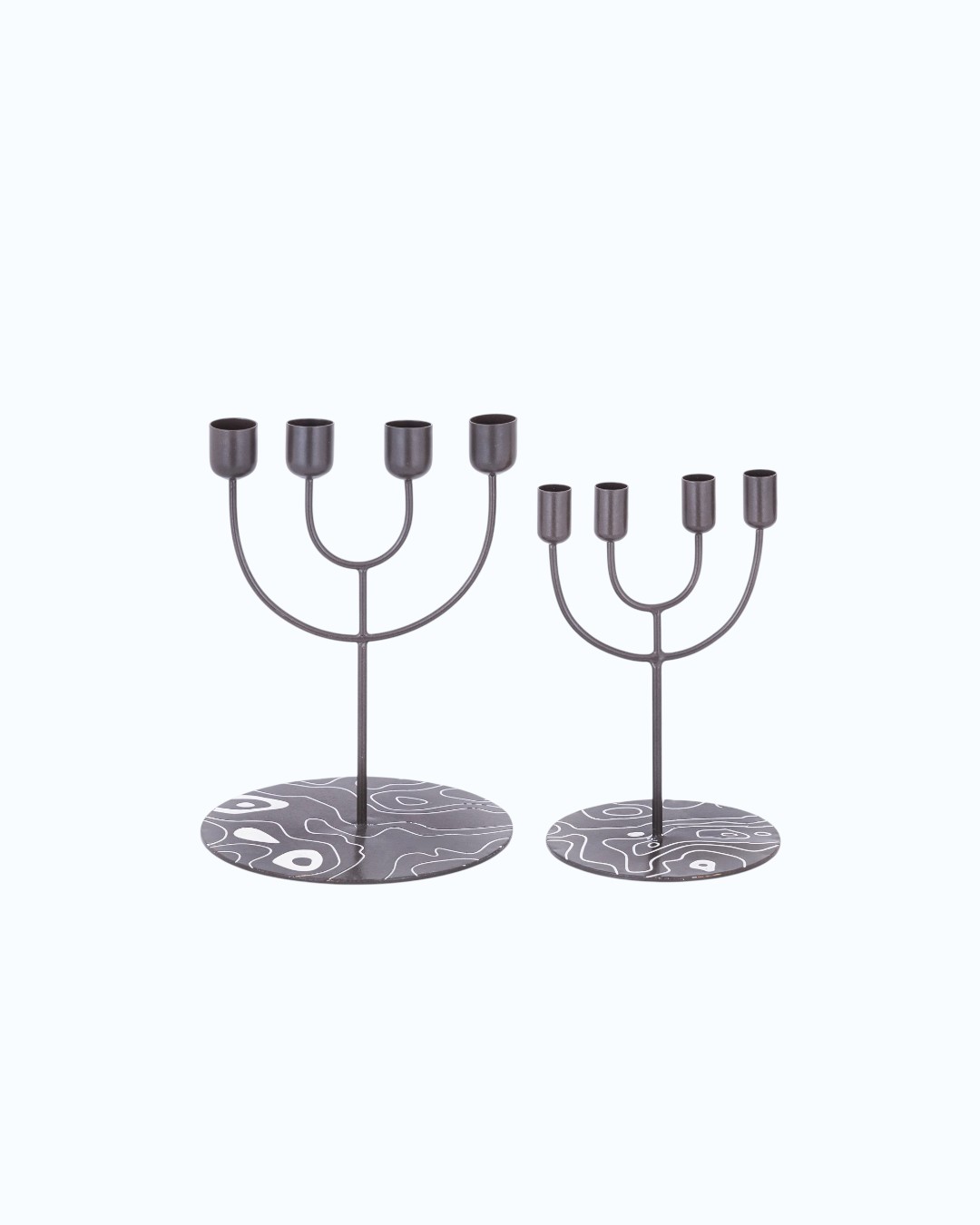 Modern Topographic Base Candelabras