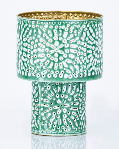 Green Textured Perforated Lamp