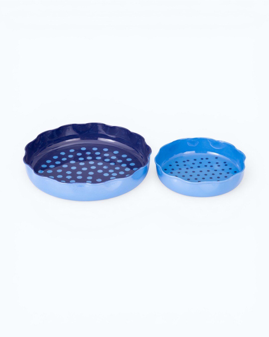 Playful Dots Scalloped Azure Plates