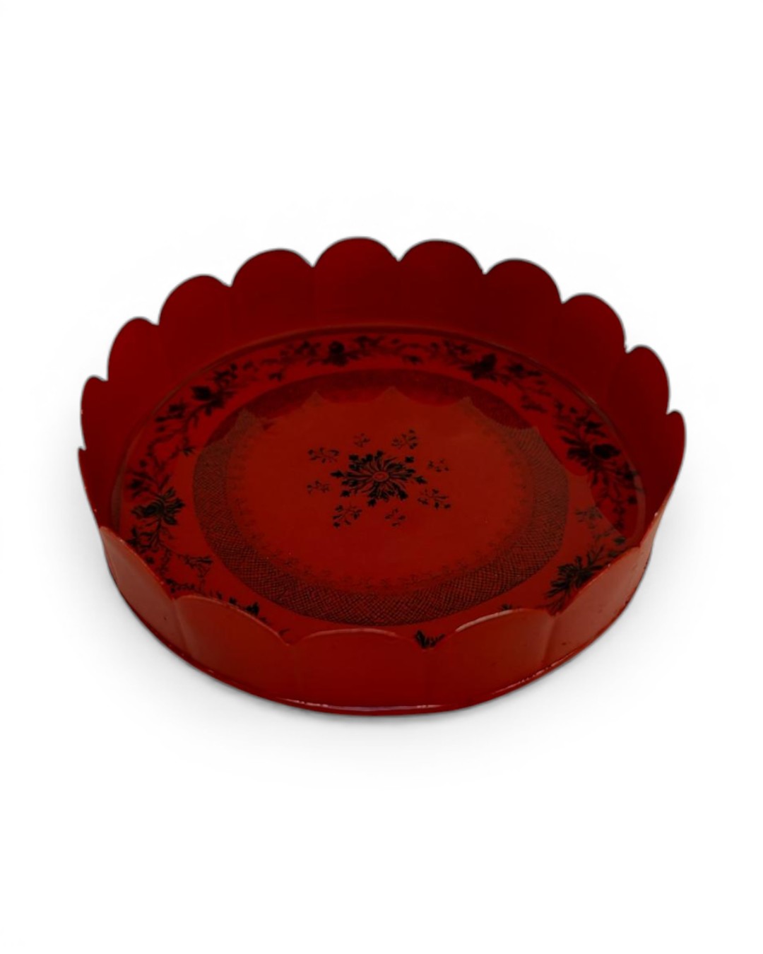 Poetic Romance Scalloped Crimson Tray