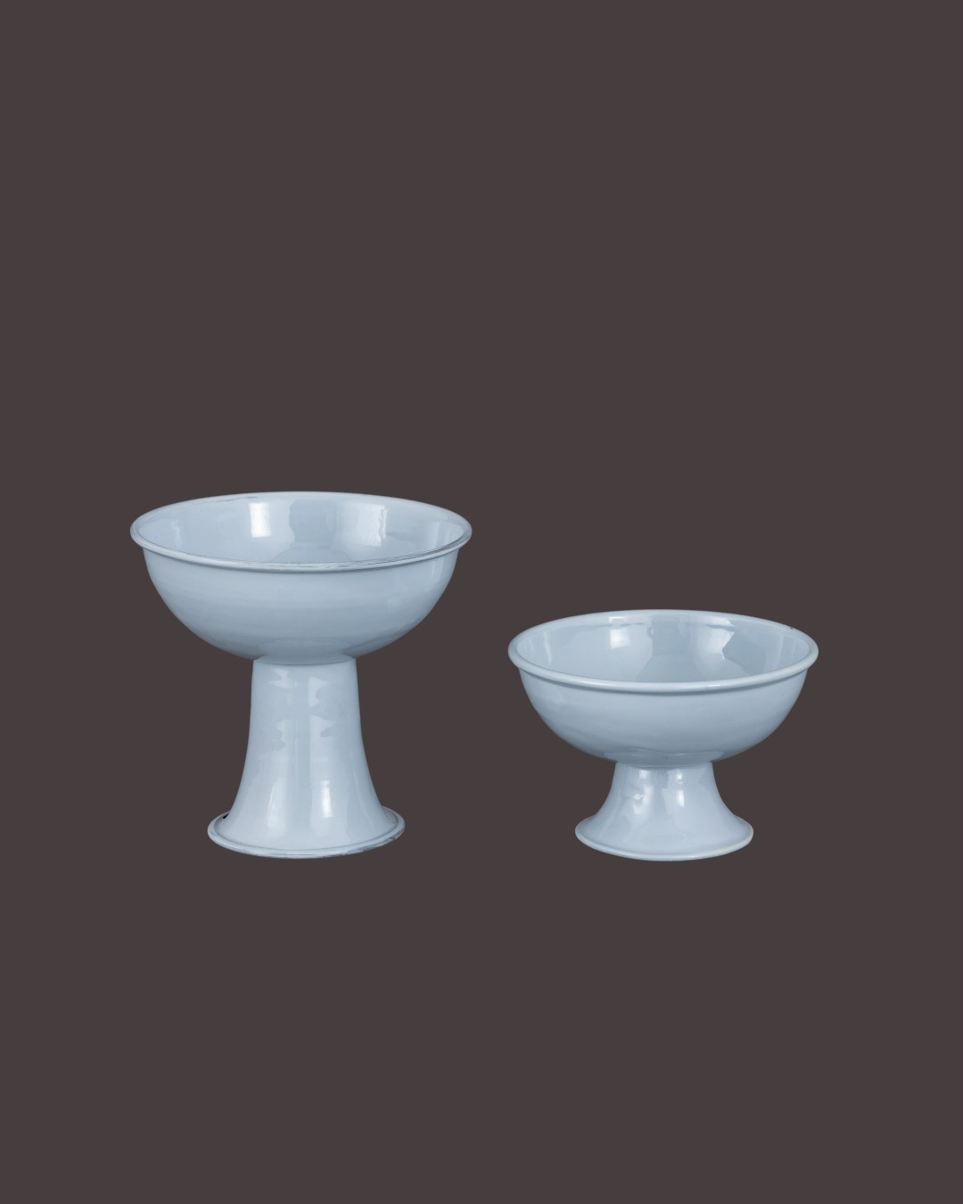 Tall Powder Blue Pedestal Compote