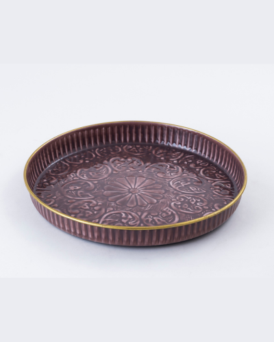 Plum Purple Floral Motif Plate