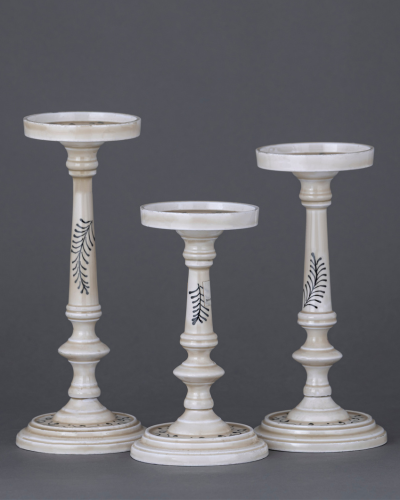 Rustic Floral Candlestick Set