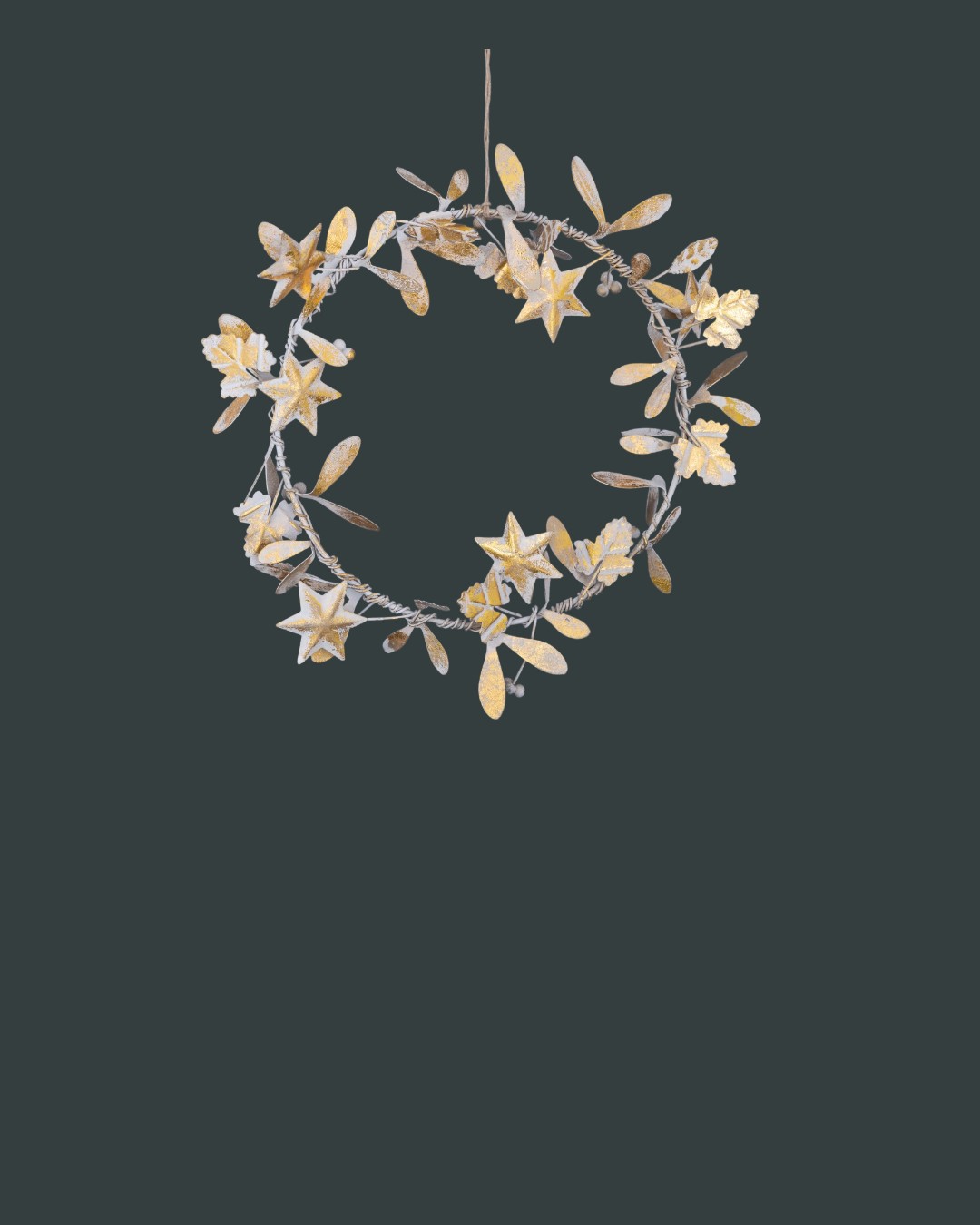 Antique Gold Star & Leaves Hangings