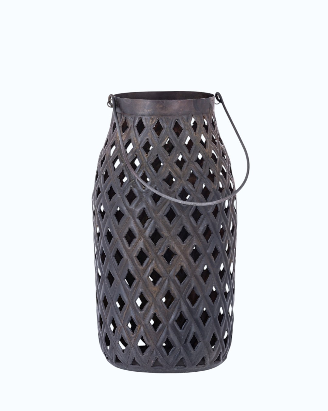 Rustic Lattice Metal Garden Lantern