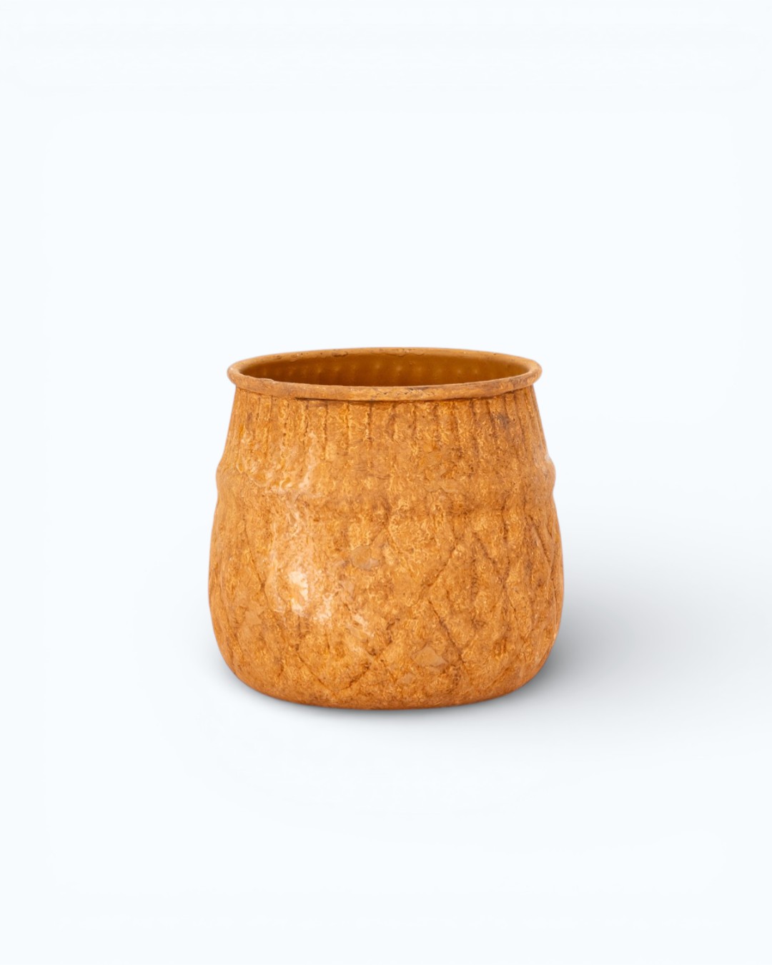 Lattice Etched Rustic Bronze Pot