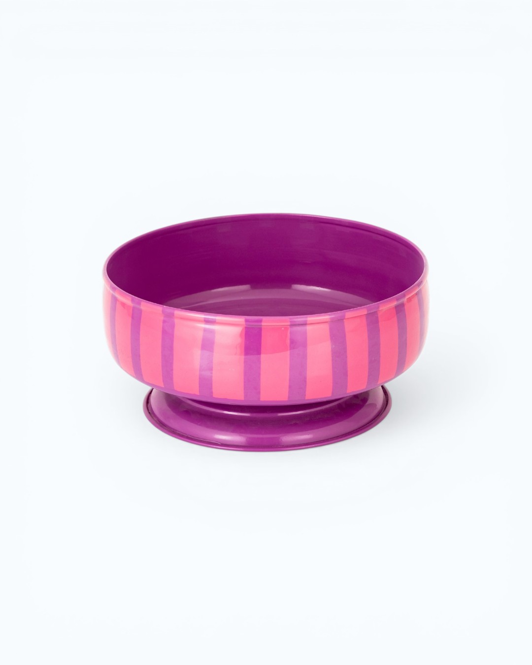 Joyful Stripes Magenta Pedestal Bowl