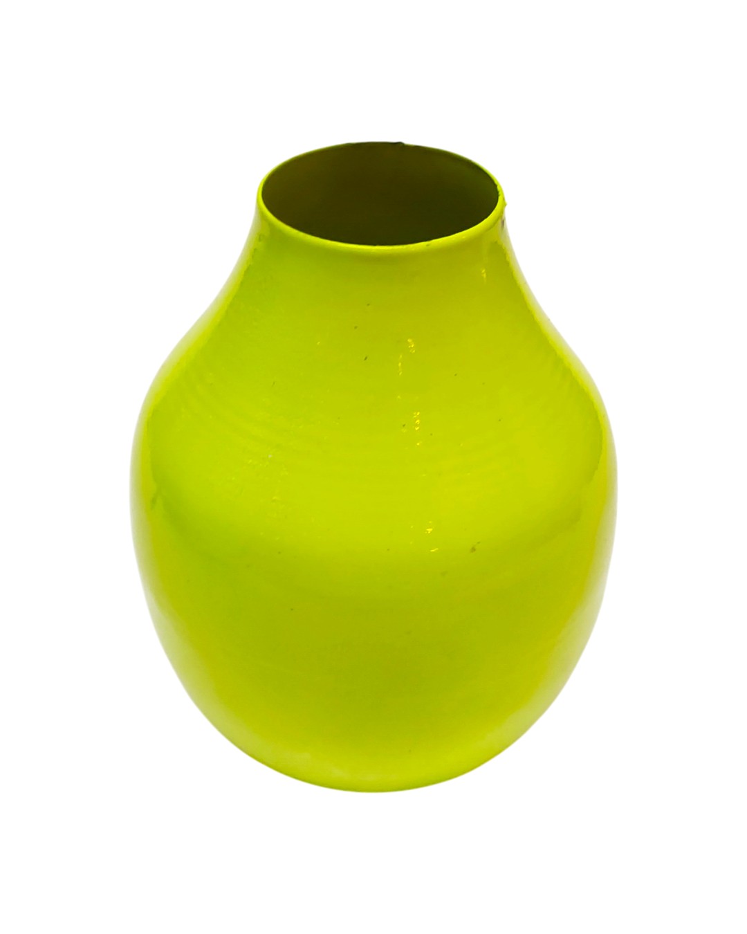 Vibrant Chartreuse High-Gloss Gourd Vase