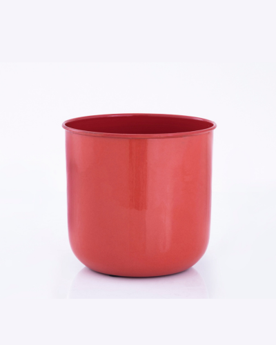 Glossy Red Cylinder Pot