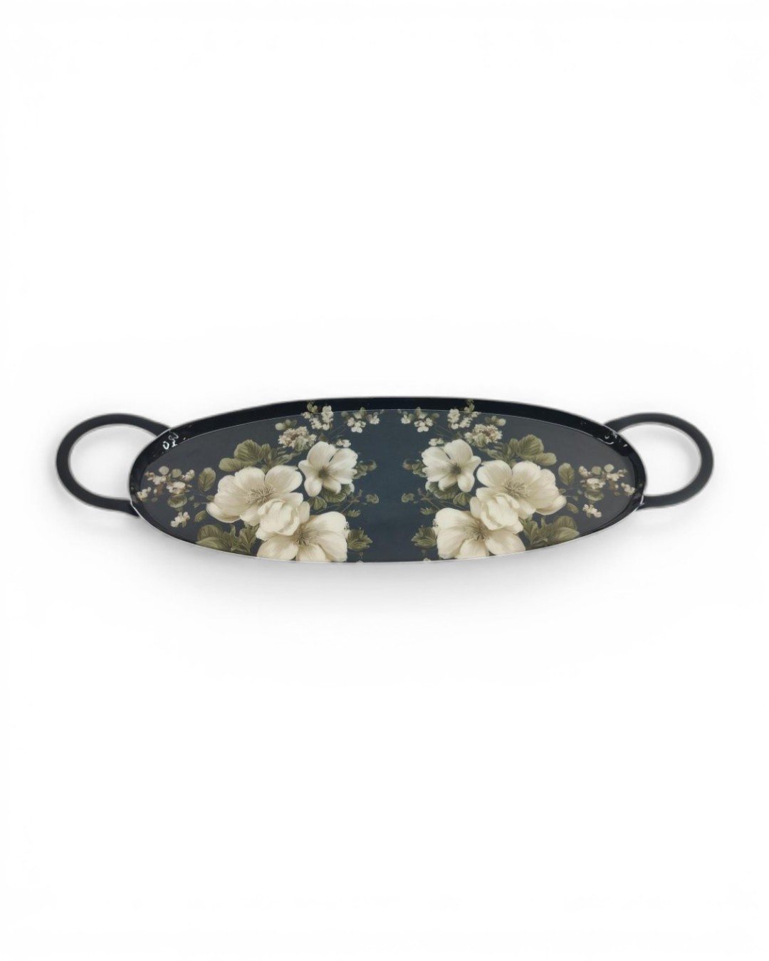 Poetic Romance Obsidian Bloom Elongated Platter