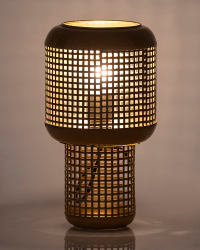 Golden Mustard Grid Lamp
