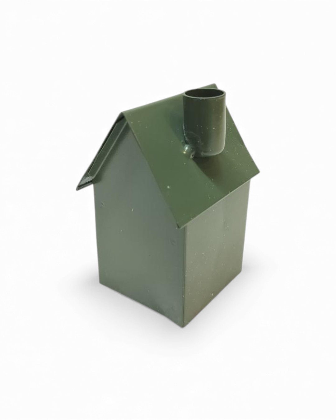 Mini Metal House Decoration, Matte Deep Green, Votive/Candle Stand