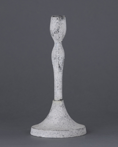 Rustic White Textured Candle Holder