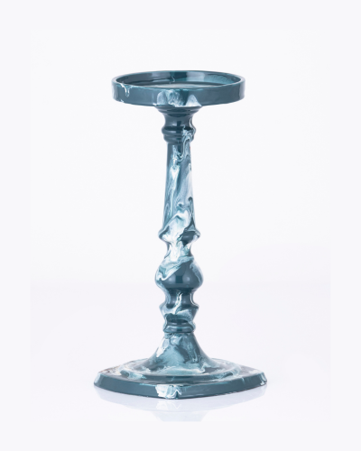 Square-Base Marbled Candlestick