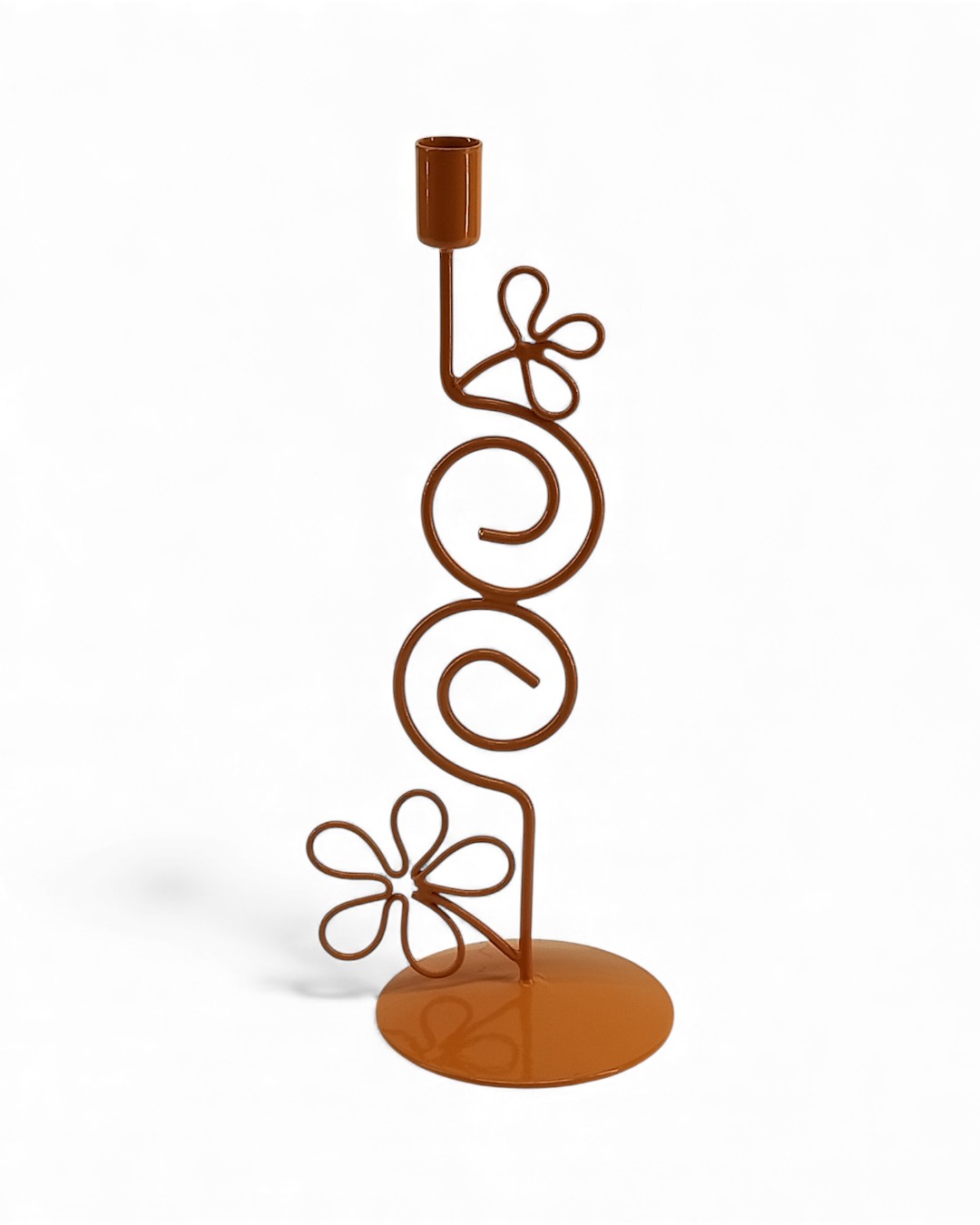 Joyful Scrolls Candlestick- Orange