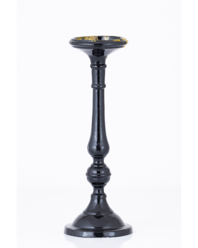 Glossy Black Taper Candle Holder