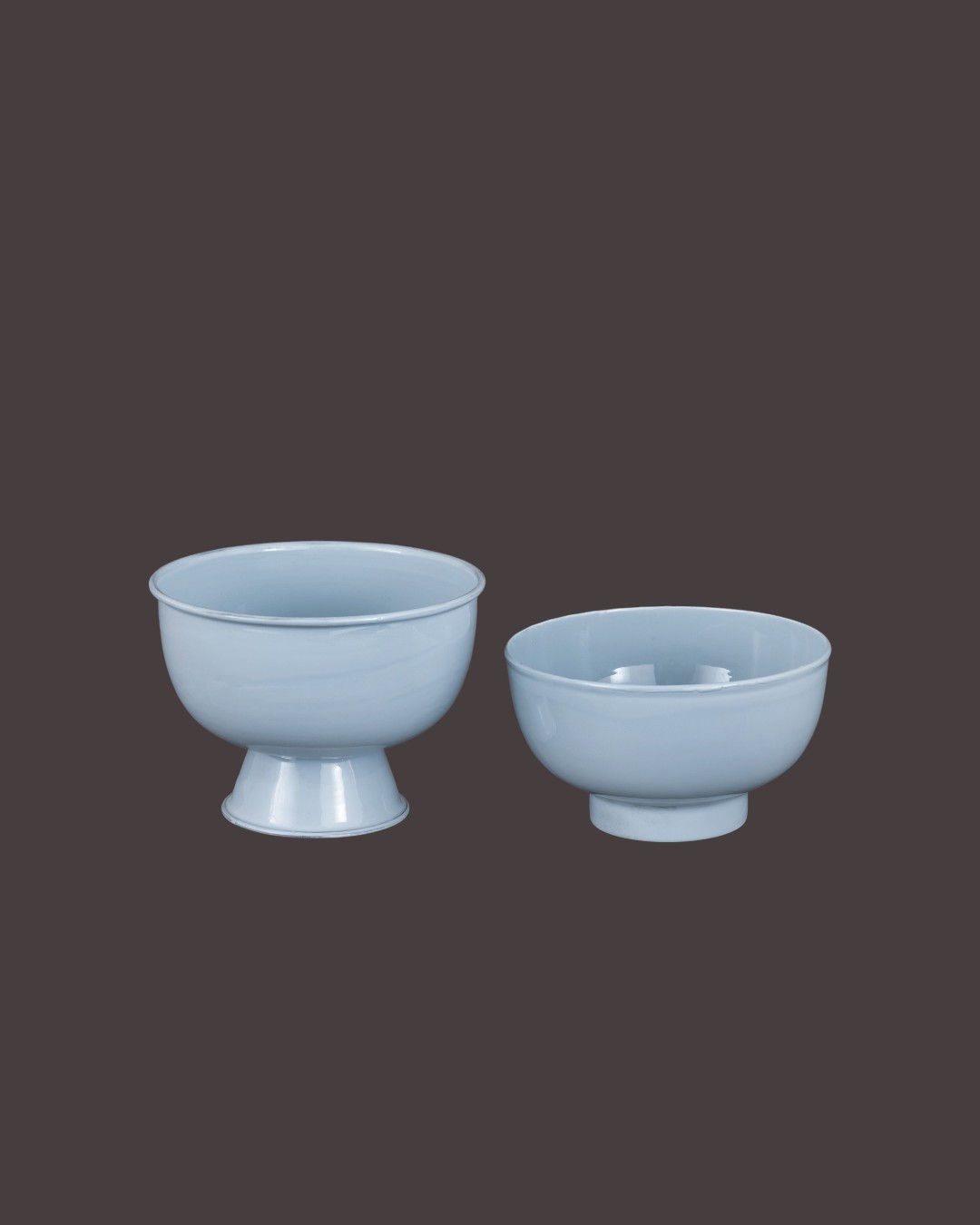 Sky Blue Footed Ceramic Bowls