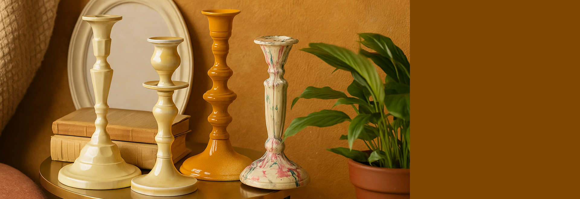 Timeless Ceramic Look Candle Sticks