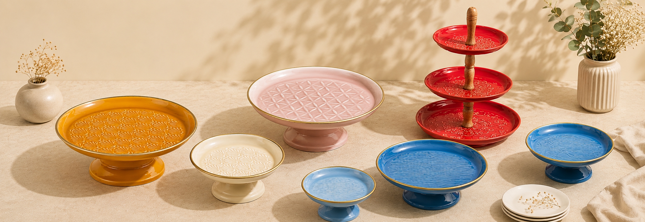 Embossed Charm Cake Plates